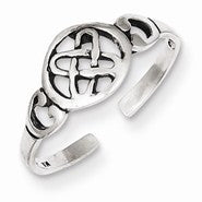 Sterling Silver Antiqued Celtic Knot Toe Ring