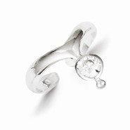 Sterling Silver CZ Dangle Toe Ring