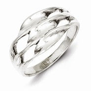 Sterling Silver Solid Ribbed Ring