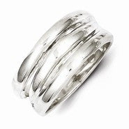 Sterling Silver Solid Fancy Ribbed Ring