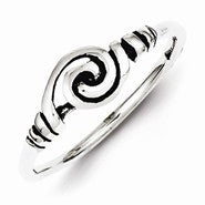 Sterling Silver Antiqued Swirl Ring