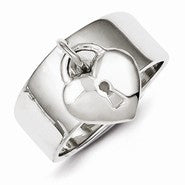 Sterling Silver Dangle Lock Ring