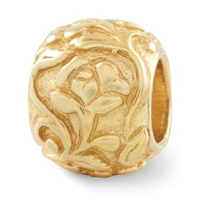 Gold Plated Floral Bead Charm hide-image