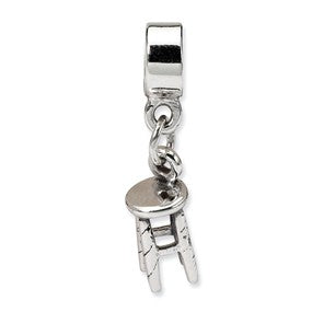 Sterling Silver Kids Stool Dangle Bead Charm hide-image