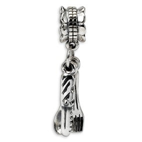 Sterling Silver Tableware Dangle Bead Charm hide-image