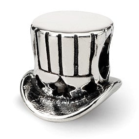 Sterling Silver Uncle Sam Tophat Bead Charm hide-image