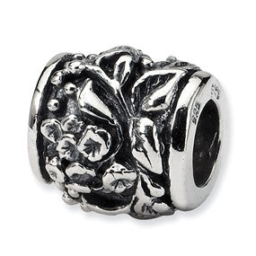 Sterling Silver Floral Bead Charm hide-image