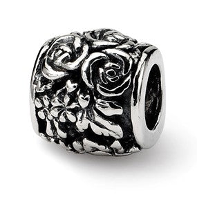 Sterling Silver Floral Bead Charm hide-image