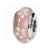 Pink/White Floral Hand-blown Glass Charm Bead in Sterling Silver