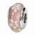 Sterling Silver Pink/White Floral Hand-blown Glass Bead Charm hide-image