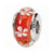 Orange Floral Hand-blown Glass Charm Bead in Sterling Silver