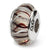 Sterling Silver Brown/White Hand-blown Glass Bead Charm hide-image