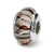 Brown/White Hand-blown Glass Charm Bead in Sterling Silver