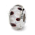 Brown/White Hand-blown Glass Charm Bead in Sterling Silver