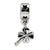 Sterling Silver 4-leaf Clover Dangle Bead Charm hide-image