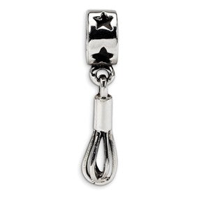 Sterling Silver Whisk Dangle Bead Charm hide-image