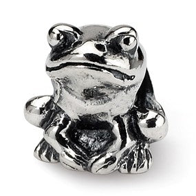 Sterling Silver Kids Frog Bead Charm hide-image