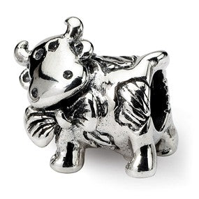 Sterling Silver Dairy Cow Bead Charm hide-image