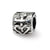 Heart and Anchor CZ Charm Bead in Sterling Silver