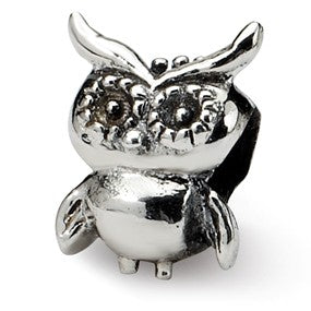 Sterling Silver Kids Owl Bead Charm hide-image