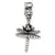 Sterling Silver Kids Dragonfly Dangle Bead Charm hide-image