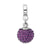 Feb Swarovski Elements Ball Charm Dangle Bead in Sterling Silver