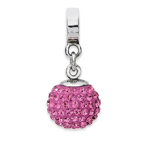 Sterling Silver Oct Swarovski Elements Ball Dangle Bead Charm hide-image