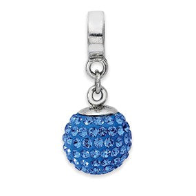 Sterling Silver Sept Swarovski Elements Ball Dangle Bead Charm hide-image