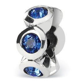 Sterling Silver Sept Swarovski Elements Birthstone Bead Charm hide-image