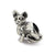 Oriental Cat Charm Bead in Sterling Silver