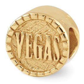 Gold Plated 2-sided Vegas Bead Charm hide-image