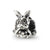 Bunny with Basket Charm Bead in Sterling Silver