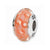 Orange/White Hand-blown Glass Charm Bead in Sterling Silver