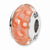 Sterling Silver Orange/White Hand-blown Glass Bead Charm hide-image