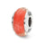 Orange/White Scribbles Hand-blown Glass Charm Bead in Sterling Silver