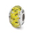 Yellow/Green/White Swirl Glass Charm Bead in Sterling Silver