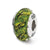 Green/Yellow Swirl Hand-blown Glass Charm Bead in Sterling Silver