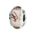 White/Plum Scribbles Hand-blown Glass Charm Bead in Sterling Silver