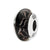 Black/Copper Swirl Hand-blown Glass Charm Bead in Sterling Silver