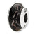 Sterling Silver Black/Copper Swirl Hand-blown Glass Bead Charm hide-image