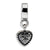 Heart Charm Dangle Bead in Sterling Silver