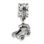 Baby Buggy Charm Dangle Bead in Sterling Silver