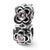 Pink CZ Connector Charm Bead in Sterling Silver