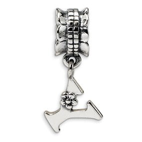 Sterling Silver Letter Y Dangle Bead Charm hide-image