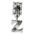 Letter Z Charm Dangle Bead in Sterling Silver