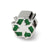 Enameled Recycle Symbol Charm Bead in Sterling Silver