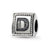 Letter D Triangle Block Charm Bead in Sterling Silver