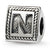 Sterling Silver Letter N Triangle Block Bead Charm hide-image