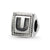 Letter U Triangle Block Charm Bead in Sterling Silver