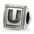 Sterling Silver Letter U Triangle Block Bead Charm hide-image